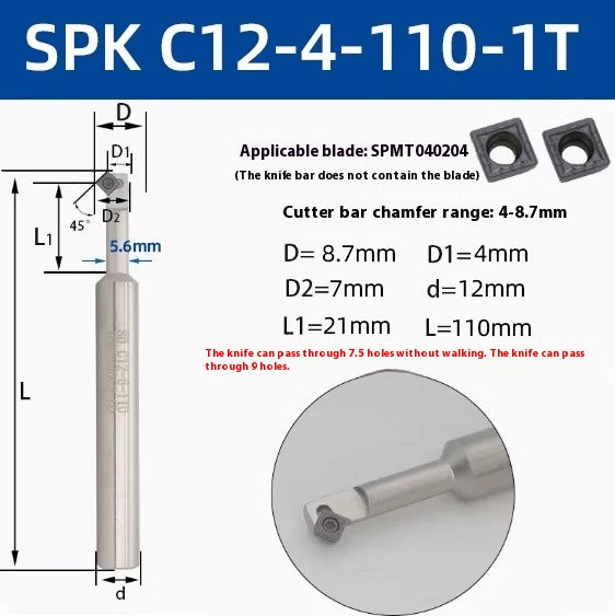 6037 45 degree inside and outside positive and negative chamfering cutter CNC rounding chamfering cutter SD SPK upper and lower bore reverse pull chamfering cutter bar Shandong Denso Pricision Tools Co.,Ltd.